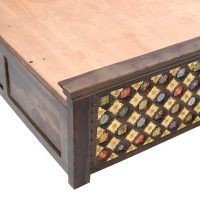 Vitalia Solid Sheesham Wood Ceramic Tiles and Brass Fitted Bed - Image 10