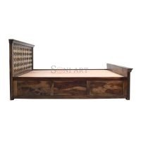 Vitalia Solid Sheesham Wood Ceramic Tiles and Brass Fitted Bed - Image 4