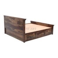 Vitalia Solid Sheesham Wood Ceramic Tiles and Brass Fitted Bed - Image 3