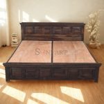 Rope Sheesham Wood Carved Bed