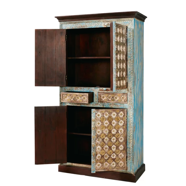solid mango wood and metal 4 door and 2 drawers wardrobe 1000 5 35 175105 3 | Soni Art