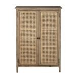 Ashley Solid Wood Cane Storage Cabinet | Wooden Storage Cabinet | Rattan Cabinet | Solid Wood Cabinet | Soni Art
