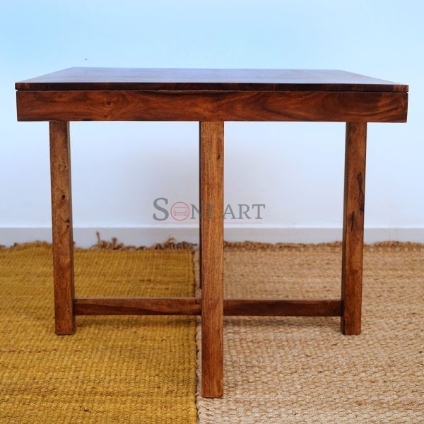 0000286 solid wood sheesham compact four seater dining table | Soni Art