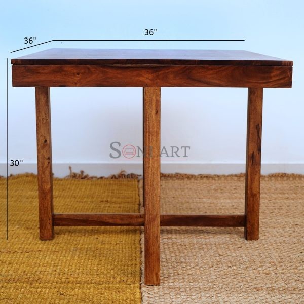 0000290 solid wood sheesham compact four seater dining table | Soni Art