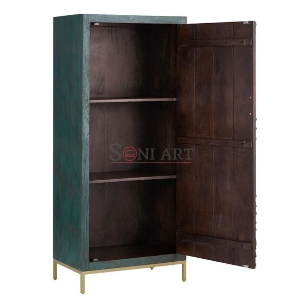 0001037 solid wood storage cabinet carved with peacock design on the door 800 1 | Soni Art