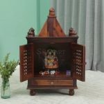 Trece Solid Sheesham Wood Carved Home Temple Mandir | Buy Sheesham Wood Mandir Online | Buy Wooden Temple Online | Soni Art