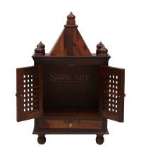 Trece Solid Sheesham Wood Carved Home Temple Mandir - Image 7