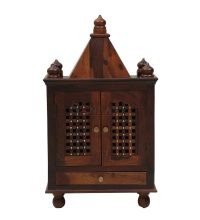 Trece Solid Sheesham Wood Carved Home Temple Mandir - Image 6