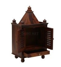 Trece Solid Sheesham Wood Carved Home Temple Mandir - Image 8