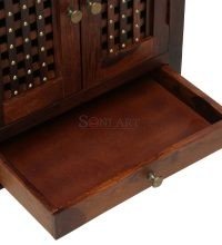 Trece Solid Sheesham Wood Carved Home Temple Mandir - Image 3