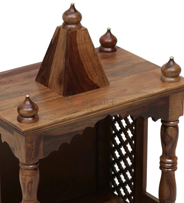 0003245 solid wood sheesham open pooja mandir | Soni Art