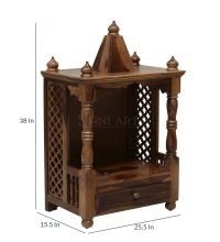 Pillar Carved Solid Sheesham Wood Home Temple Mandir - Image 8