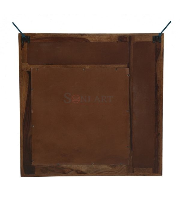 0003352 siramika sheesham wood square wall mirror | Soni Art