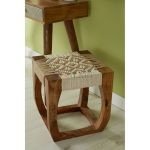 Lians Solid Sheesham Wood Rope Side Table Stool | Wooden Side table | Wooden Stoll for Living Room | Sofa Side Table | Soni Art
