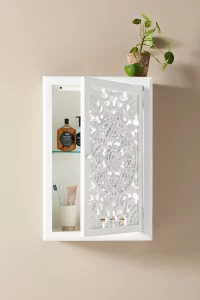 Roydon Single Door Wall Mounted Storage Cabinet | Wooden Wall Cabinet | Wall Cabinet with Storage | Soni Art