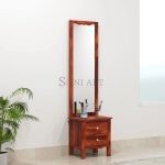 Lazo Solid Sheesham Wood Dressing Table Mirror Unit | Buy Wooden Dressing Table Online | Sheesham Wood Dressing Table | Dressing Table with Mirror Online | Soni Art