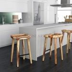 Cuno Solid Sheesham Wood Bar Stool Chair | Buy Wooden Bar Stool Online | Buy Kitchen Stool Online | Dining Bar Stools | Wooden Stools | Soni Art