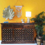 Treos Solid Sheesham Wood Brass Fitted Sideboard | Wooden Sideboard Cabinet | Solid Wood Sideboard | Dining Area Sideboard | Sheesham Wood Sideboard | Soni Art