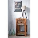 Nevada Reclaimed Wood Bedside Table Side Table Night Stand | Buy Wooden Side Table | Side & End Table | Soni Art