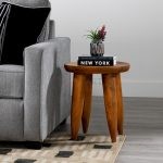 Henry Four Legged Round Side Table | Wooden Bedside Table | Wooden Sofa Side Table | Sofa Side Table for Living Room | Soni Art