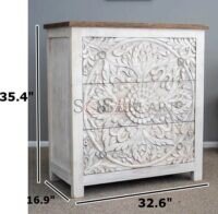 Anleo Solid Wood Carved Chest of Drawer - Image 6