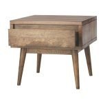 Axel Solid Wood Side Table | Wooden Side Table | Wooden Bedside Table | Bedside Table with Drawers | Soni Art