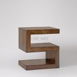S Shaped Solid Wood Side Table | Wooden Side Table | Side & End Table | Table for Living Room | Soni Art