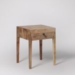 Marck Solid Wood Bed Side Table | Wooden Bedside Table | Sofa Side Table with Drawer | Wooden Side & End Table | Soni Art