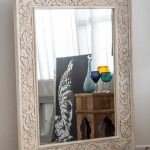 Zalk Hand Carved Wooden Mirror Frame with Mirror | Buy Wooden Mirror Frame Online | Carved Mirror Frame | Antique Mirror Frame | Bedroom Mirror Frame | Soni Art | Carved Furniture