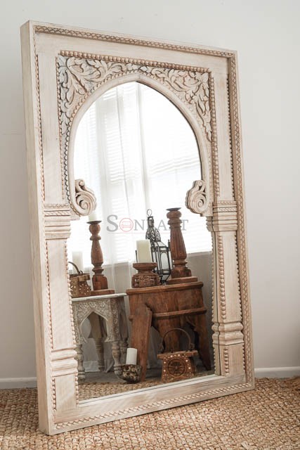 large hand carved indian mirror 08071 | Soni Art