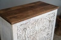 Anleo Solid Wood Carved Chest of Drawer - Image 4