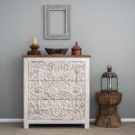 Anleo Solid Wood Carved Chest of Drawer | Buy Wooden Chest of Drawers Online | Wooden Cabinet with Drawers | Carved Wooden Chest of Drawers | Soni Art | Mango Wood Chest of Drawers | Mango Wood Furniture Online