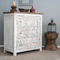 Anleo Solid Wood Carved Chest of Drawer - Image 7