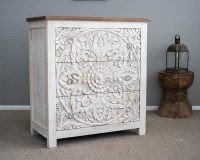 Anleo Solid Wood Carved Chest of Drawer - Image 5