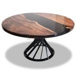 Norden Epoxy Resin River Dining Table | Buy Wooden Dining Table Online | Round Dining Table Online | Epoxy Resin Dining Table | Soni Art