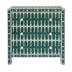 Prisin Green Color Bone Inlay Chest of Drawer | Wooden Chest of Drawers | Solid Wood Storage Furniture | Bone Inlay Furniture | Soni Art