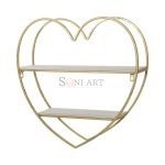 Heart Shaped Metal Storage Rack Wall Mounted Wall Decor