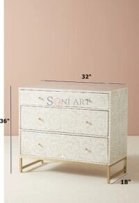 Victor Bone Inlay Chest of Drawers Cabinet - Image 3