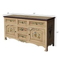 Darshana Solid Wood Hand Painted Sideboard Cabinet - Image 3