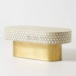Triangu Bone Inlay Coffee Table | Buy Wooden Coffee Table Online | Bone Inlay Furniture | Wooden Centre Table | Soni Art