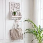 Myken Solid Wood Carved Wall Shelf