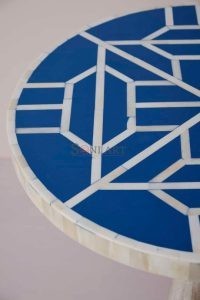 Ravour Bone Inlay Pedestal Side Table - Image 8