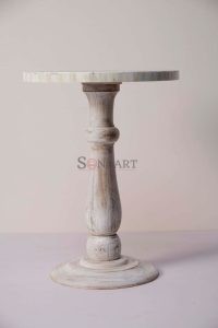 Ravour Bone Inlay Pedestal Side Table - Image 4