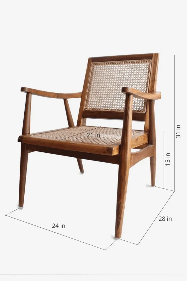 buy sinni single seater wicker chair teak wood online freedomtree in | Soni Art