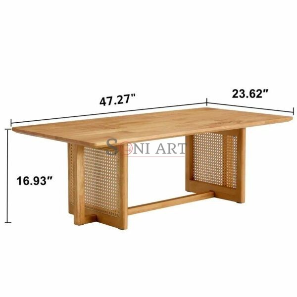 47 L Solid Wood Imitation Rattan Coffee Table 4 | Soni Art