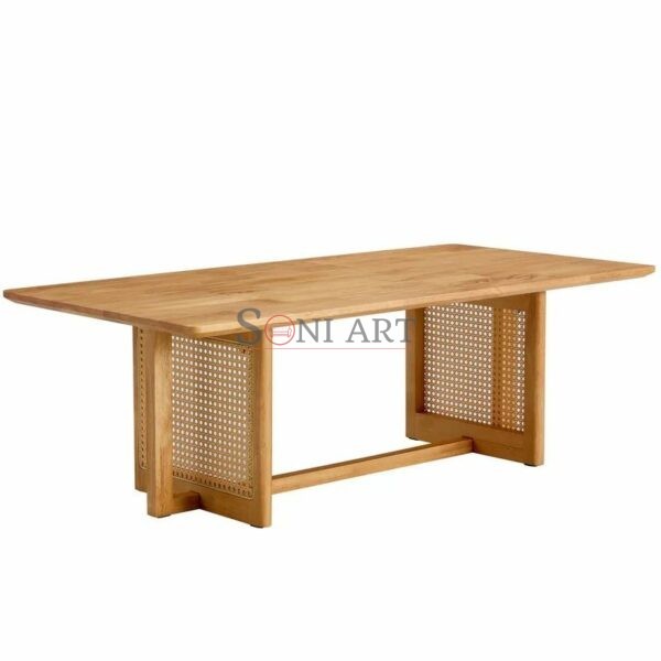 47 L Solid Wood Imitation Rattan Coffee Table 7 | Soni Art