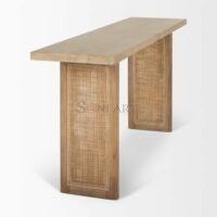 Carlton Solid Wood With Cane Accents Console Table - Image 8