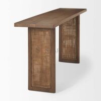 Carlton Solid Wood With Cane Accents Console Table - Image 7