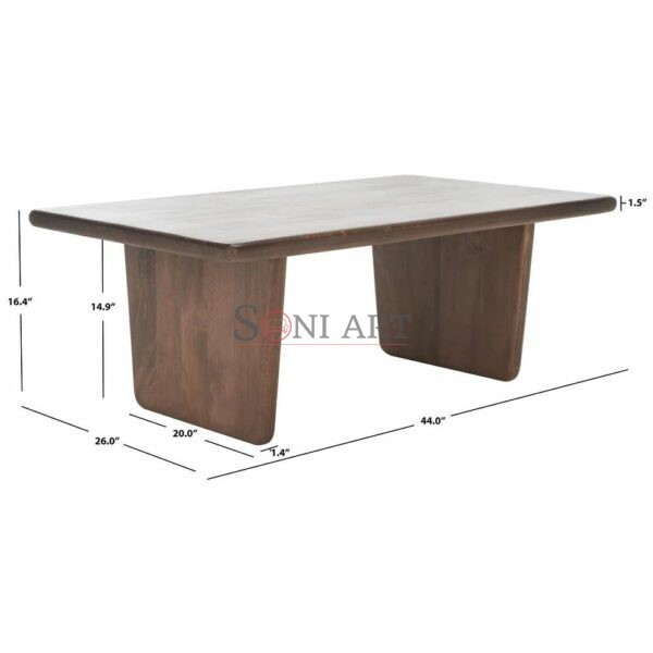SAFAVIEH Couture Collection Felicity Walnut Wood Coffee Table 1 | Soni Art