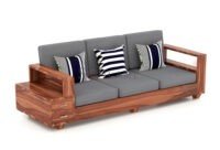 Delny Solid Sheesham Wood Sofa Set for Living Room - Image 2